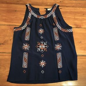 Anthropologie / Meadow Rue Embroidered Tank Top